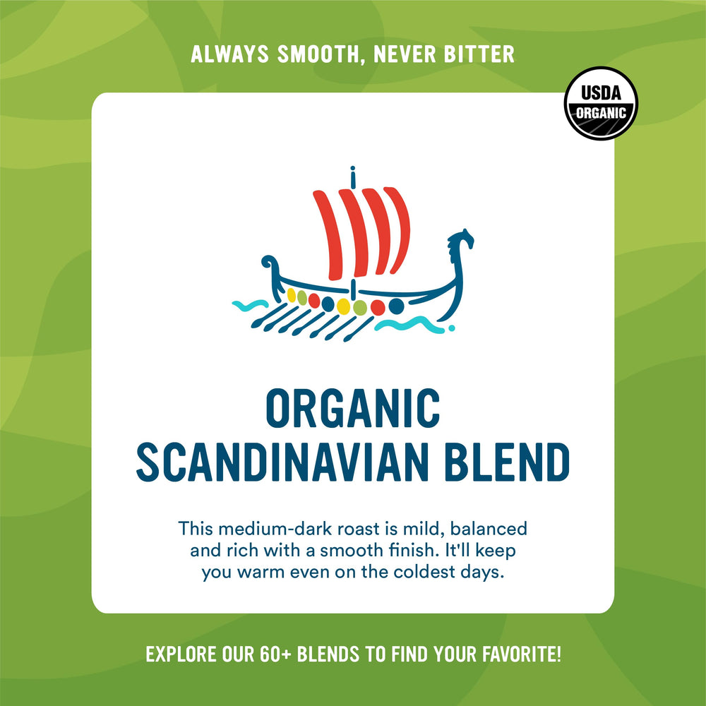 Cameron's Coffee Organic Scandinavian Blend morning brew steam captures warm, inviting aroma.