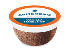 Camerons Coffee Vanilla Hazelnut pods in a box for easy at-home brewing