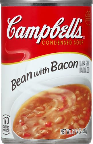 Campbell's Bean With Bacon Soup can with non-BPA lining.