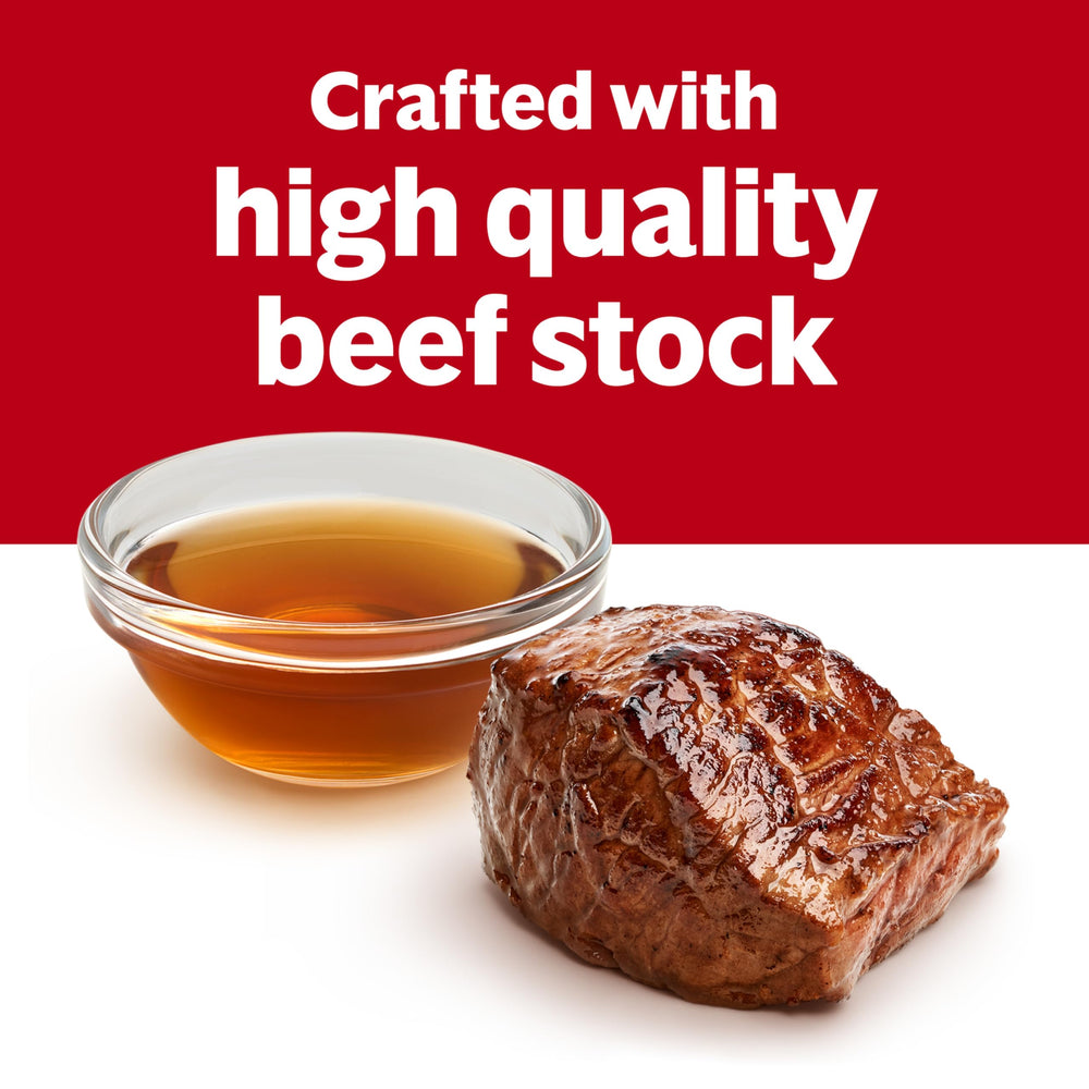 Herbed beef consomme bowl adds comforting aroma to a simple meal.