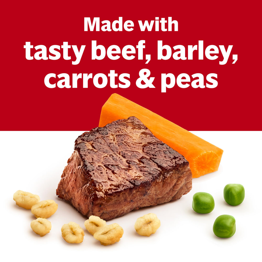 Campbell's Beef Soup prepared in the microwave for quick meal prep.