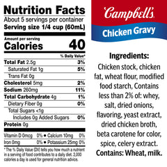 Campbell's Chicken Gravy being poured over mashed potatoes for a rich finish.