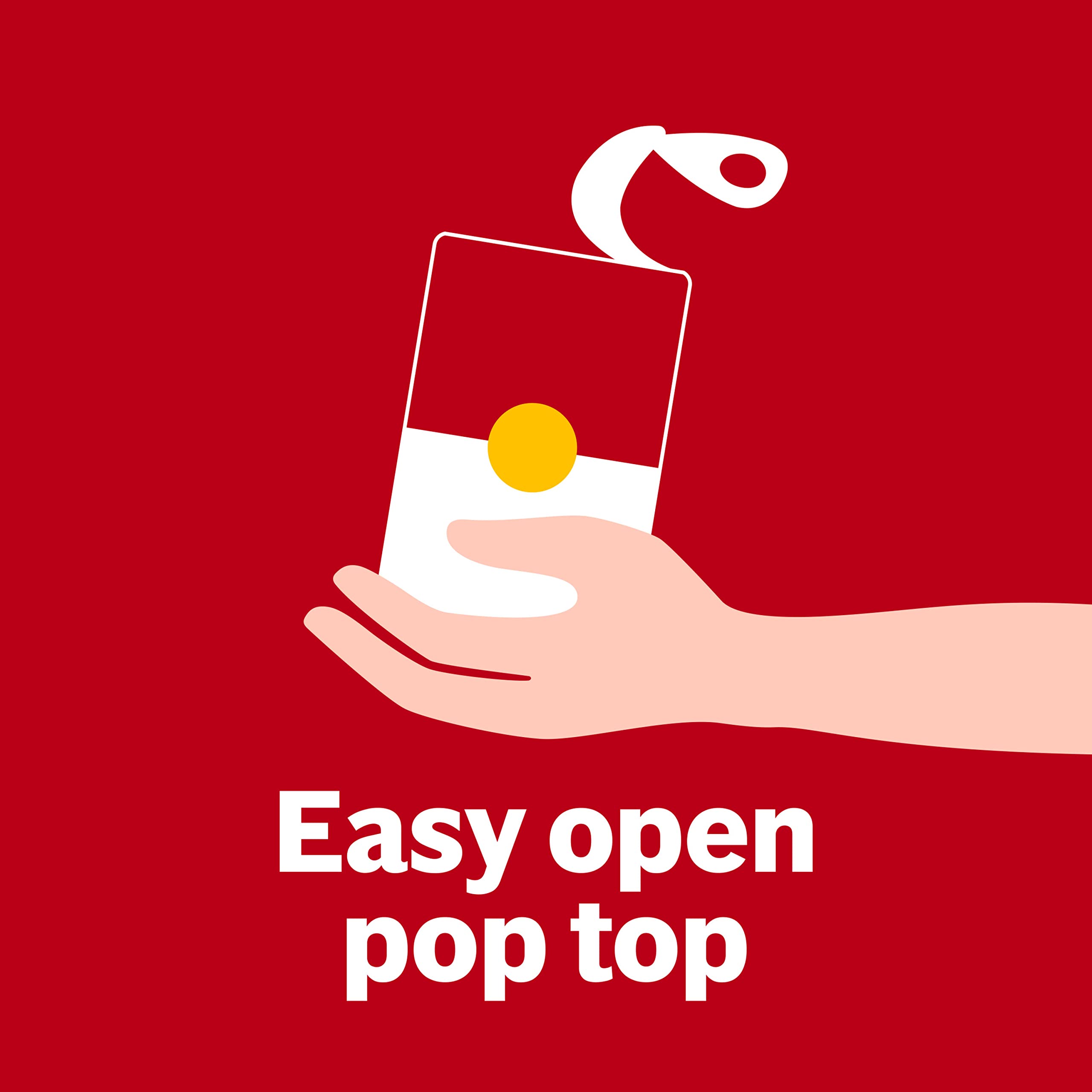 Ready-to-heat can is shown for quick, convenient meals.