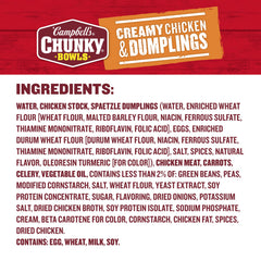 Campbell's Chunky Creamy Chicken and Dumplings protein-rich bowl fuels workouts.