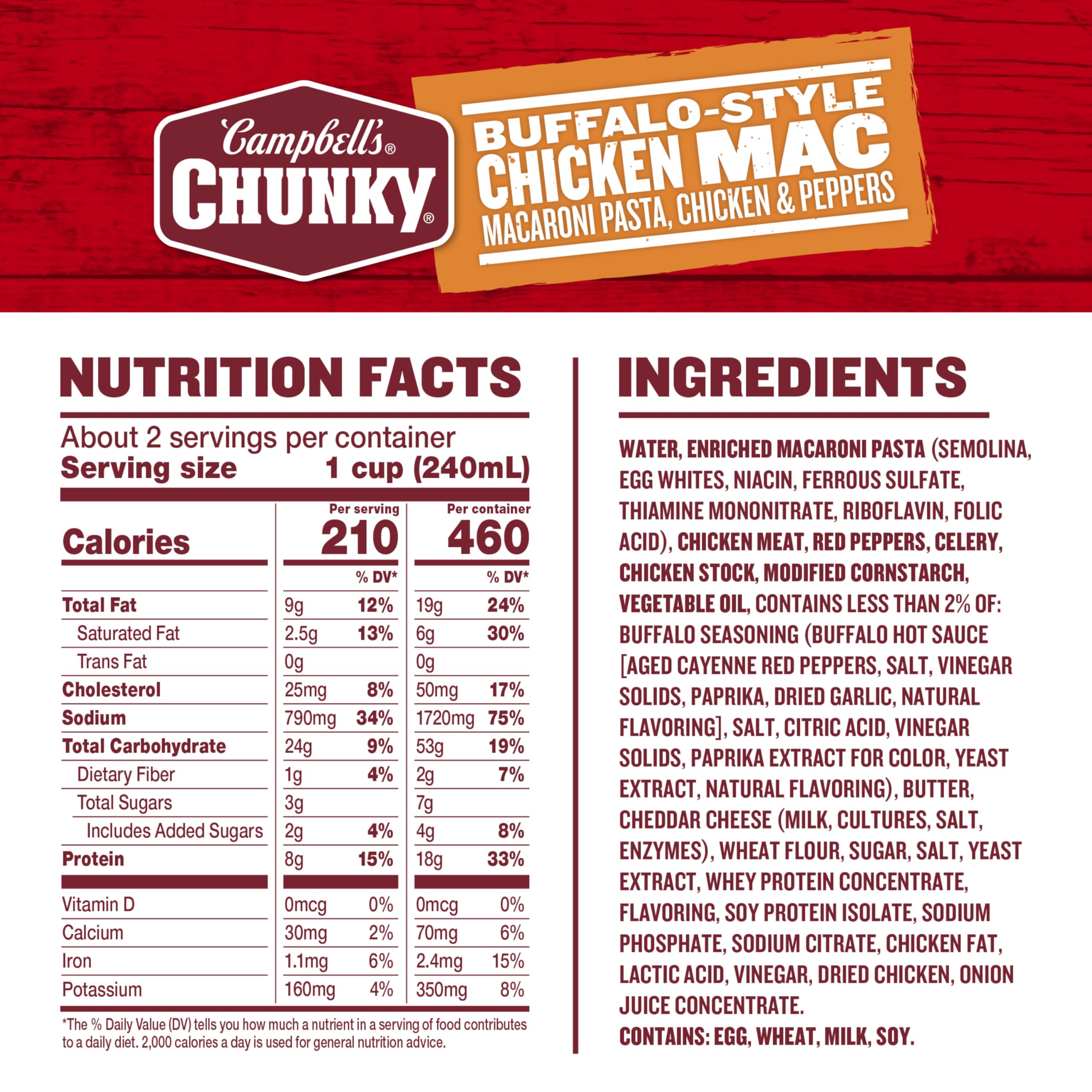 Camp Campbell’s Chunky Buffalo-Style Chicken Mac Soup bowl steaming for a quick comforting lunch.