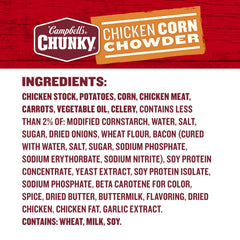 Campbell's Chunky Chicken Corn Chowder served in a hot bowl for quick meals.