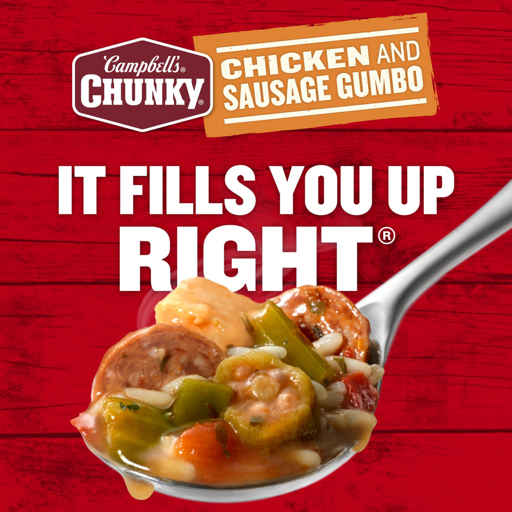 Serving suggestion: Campbell's Chunky Gumbo served over rice.