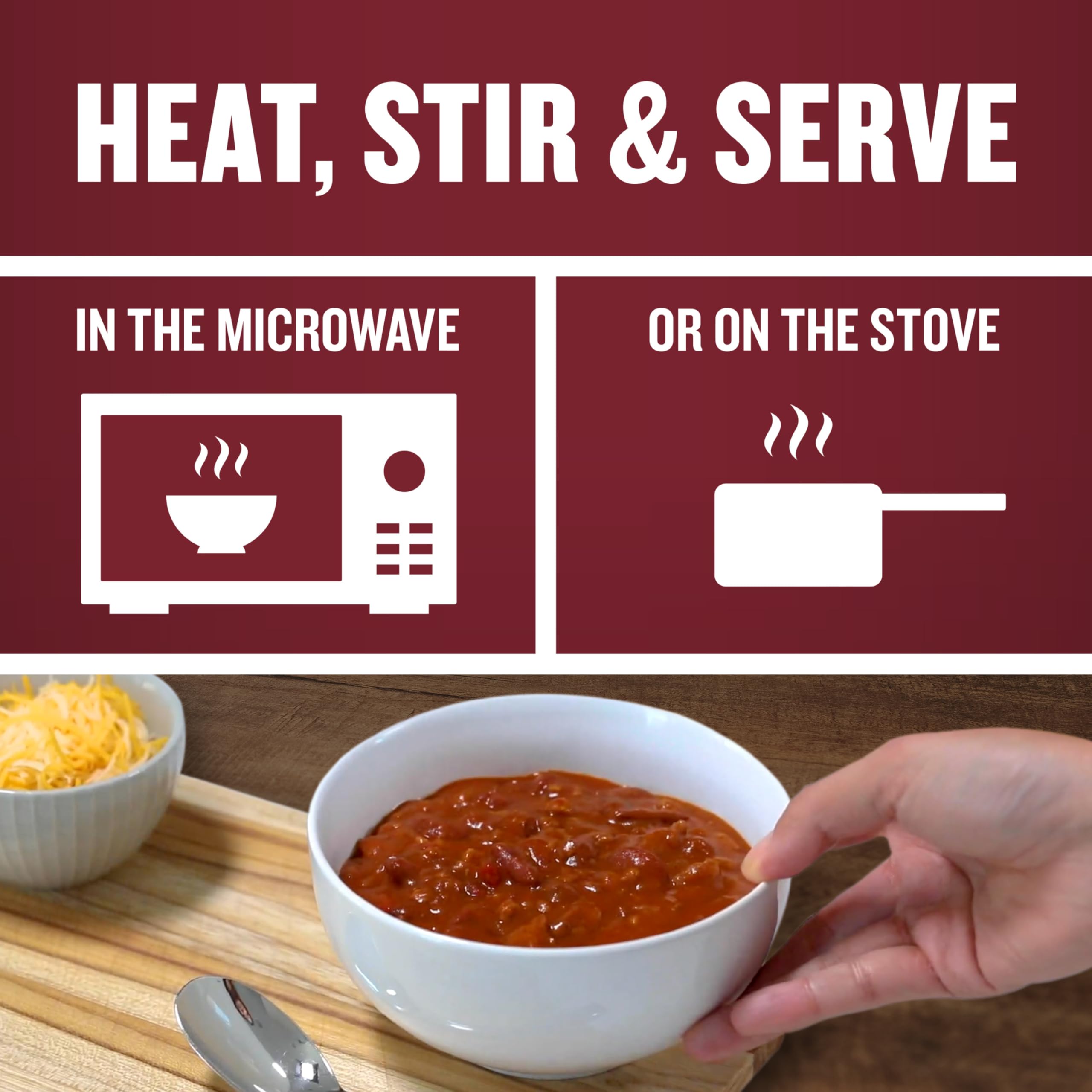 Campbell's Chunky Chili with Beans Roadhouse microwavable for quick outdoor meals