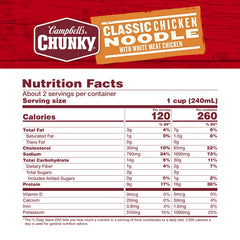Campbell's Chunky Classic Chicken Noodle Soup bowl steaming for comforting warmth