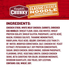 Ingredients close-up from Campbell's Chunky Classic Chicken Noodle Soup