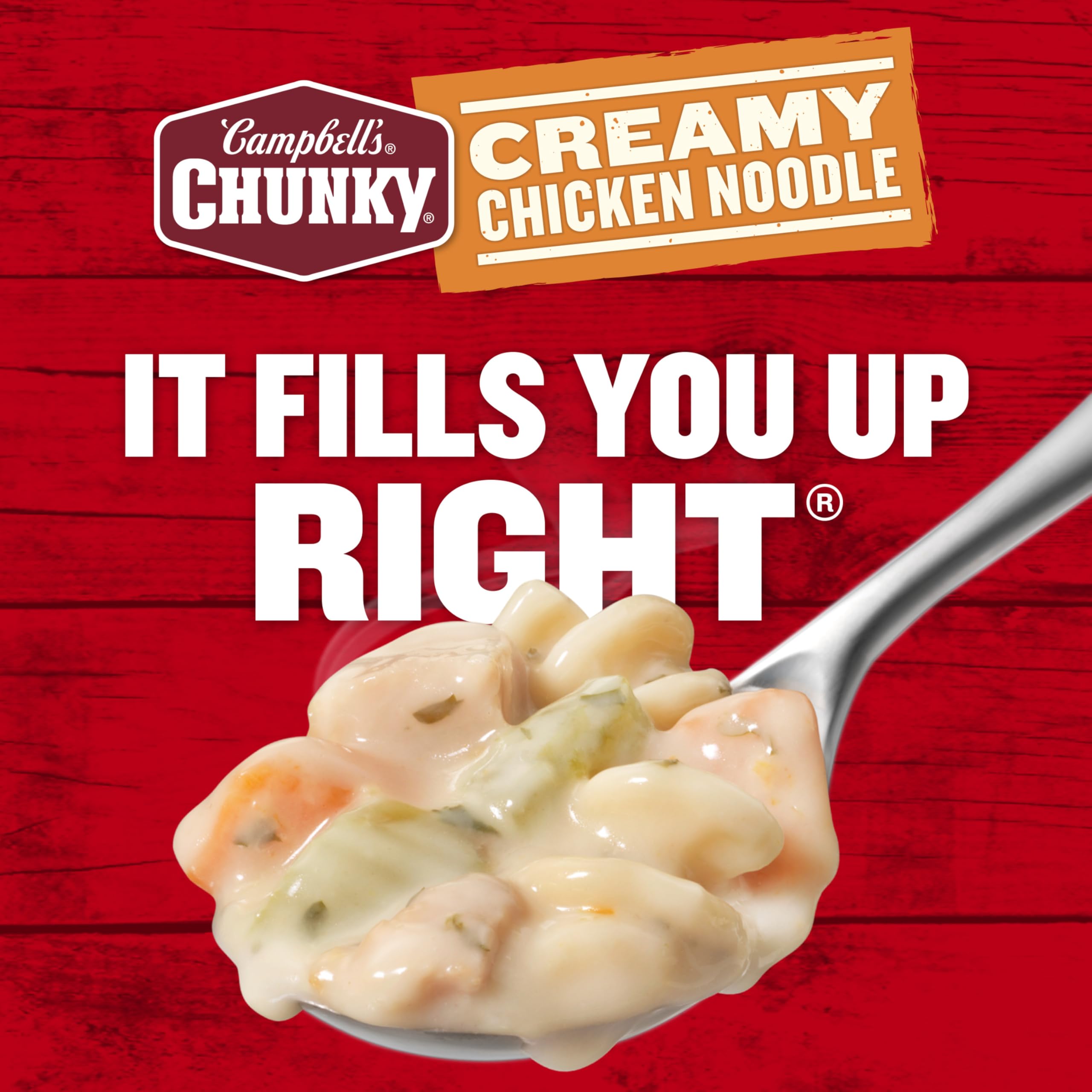Campbell's Chunky Creamy Chicken Noodle contains carrots and celery for heartiness.