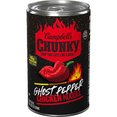 Campbell's Chunky Ghost Pepper Chicken Noodle Soup can ready to heat