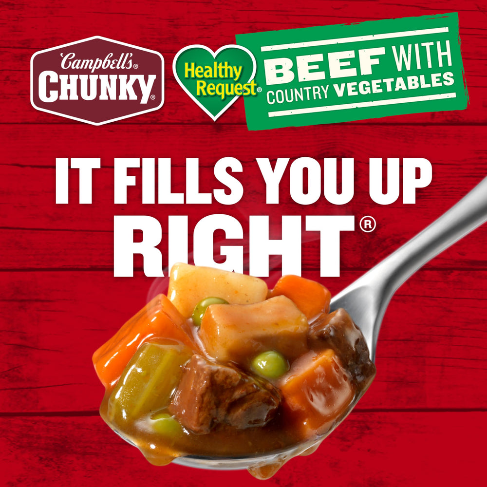 Campbell's Chunky Beef Soup served as a portable lunch on the go.