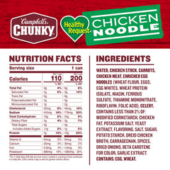 Campbell's Chunky Chicken Noodle Soup with white meat chunks for hearty flavor.