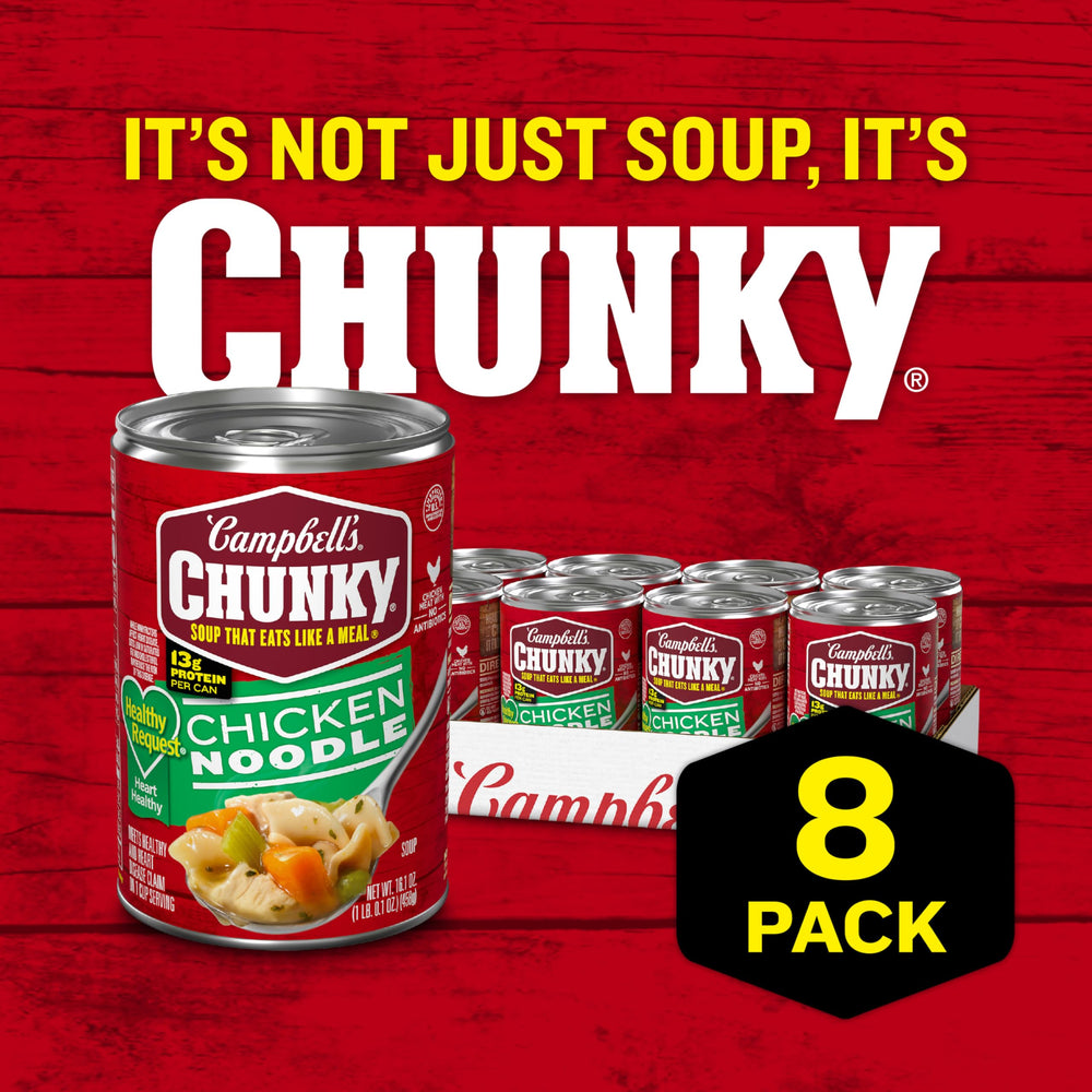 Campbell's Chunky Healthy Request with carrots and noodles for comfort bowls.