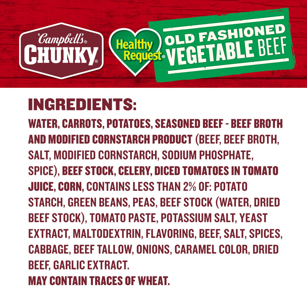 A microwaved serving of Campbell's Chunky Healthy Request soup ready to eat.