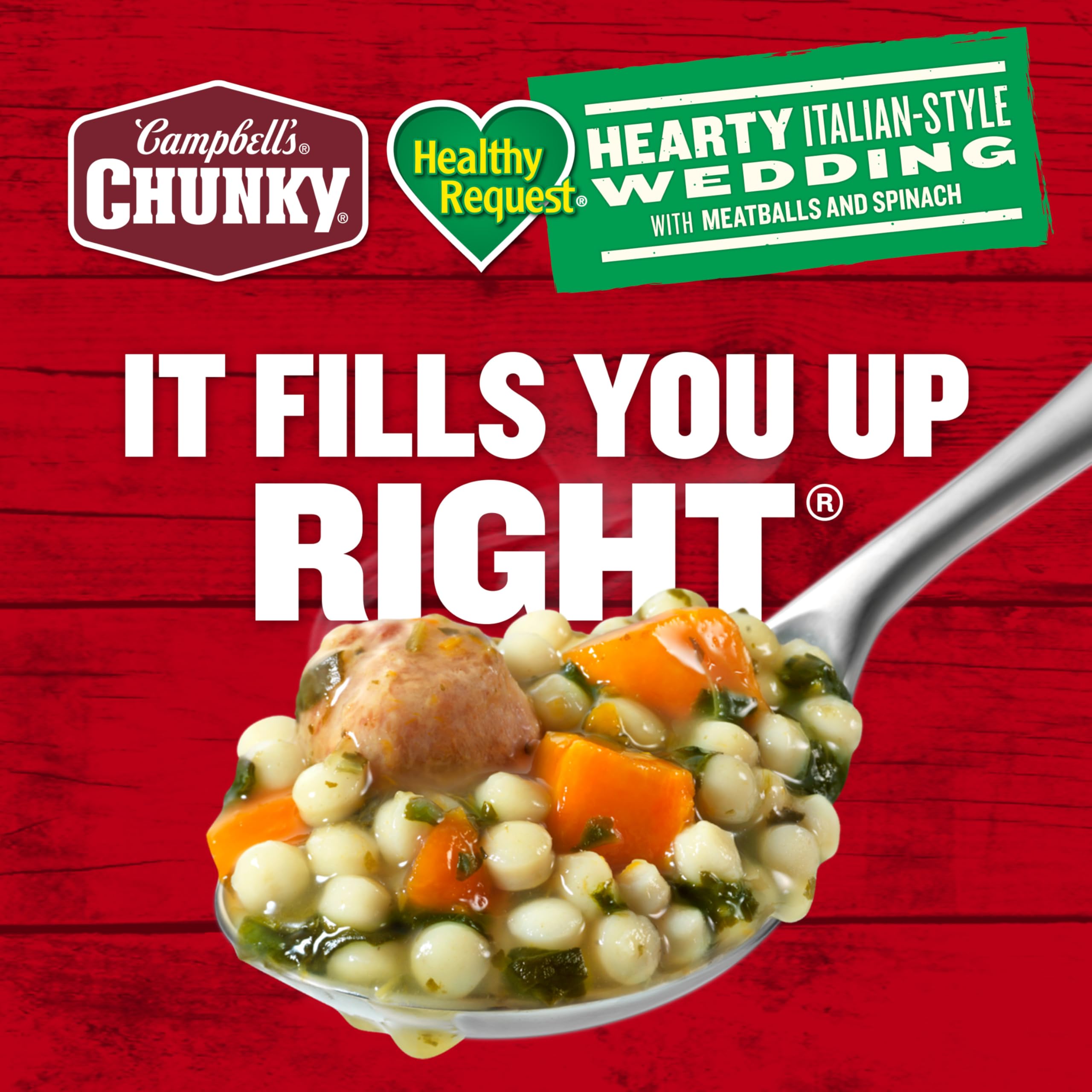 Campbell's Chunky Healthy Request Soup can with 16 grams of protein