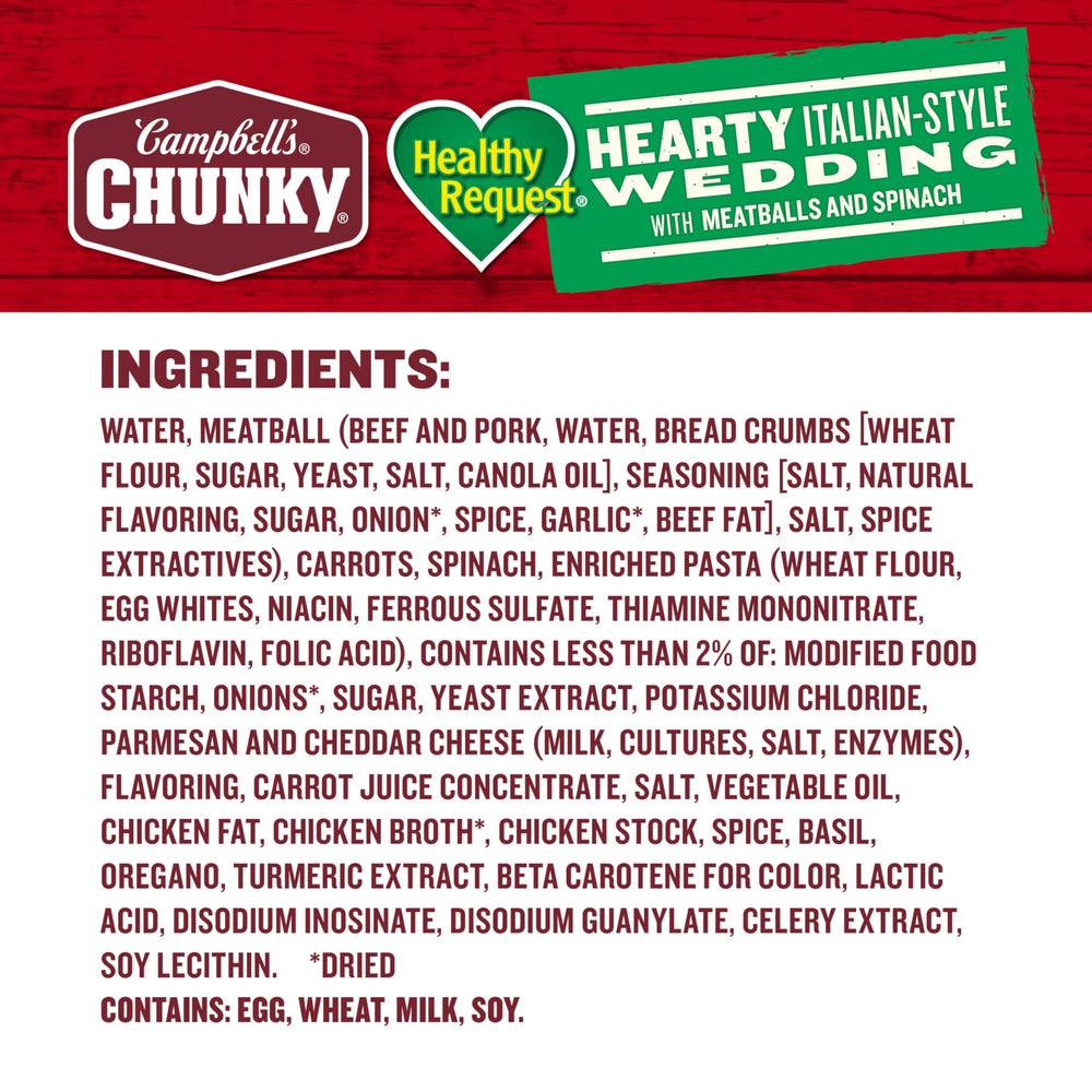 Campbell's Chunky Healthy Request soup steaming in a bowl, quick microwavable meal