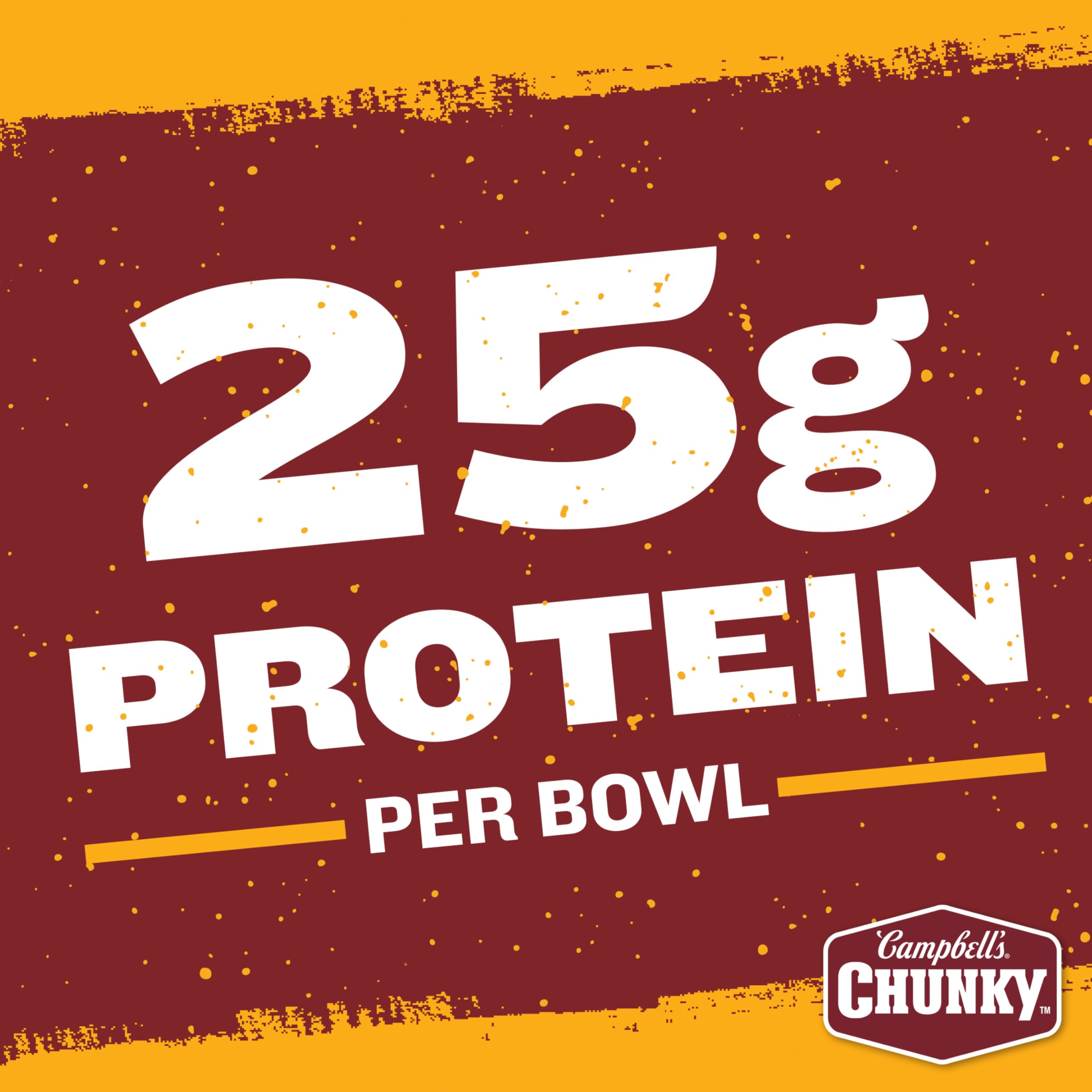 Campbell's Chunky steaming bowl ready to eat, convenient for quick meals.
