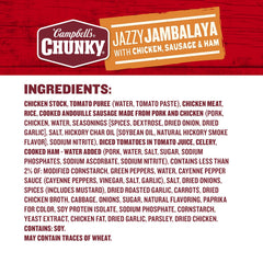 Campbell's Chunky Jazzy Jambalaya can outdoors, ideal for campfire meals
