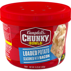 Campbell’s Chunky Loaded Potato with Bacon bowl ready for microwaving and quick meals