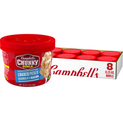 Campbell’s Chunky Loaded Potato Bacon Bowl with bacon and potatoes for a hearty meal.