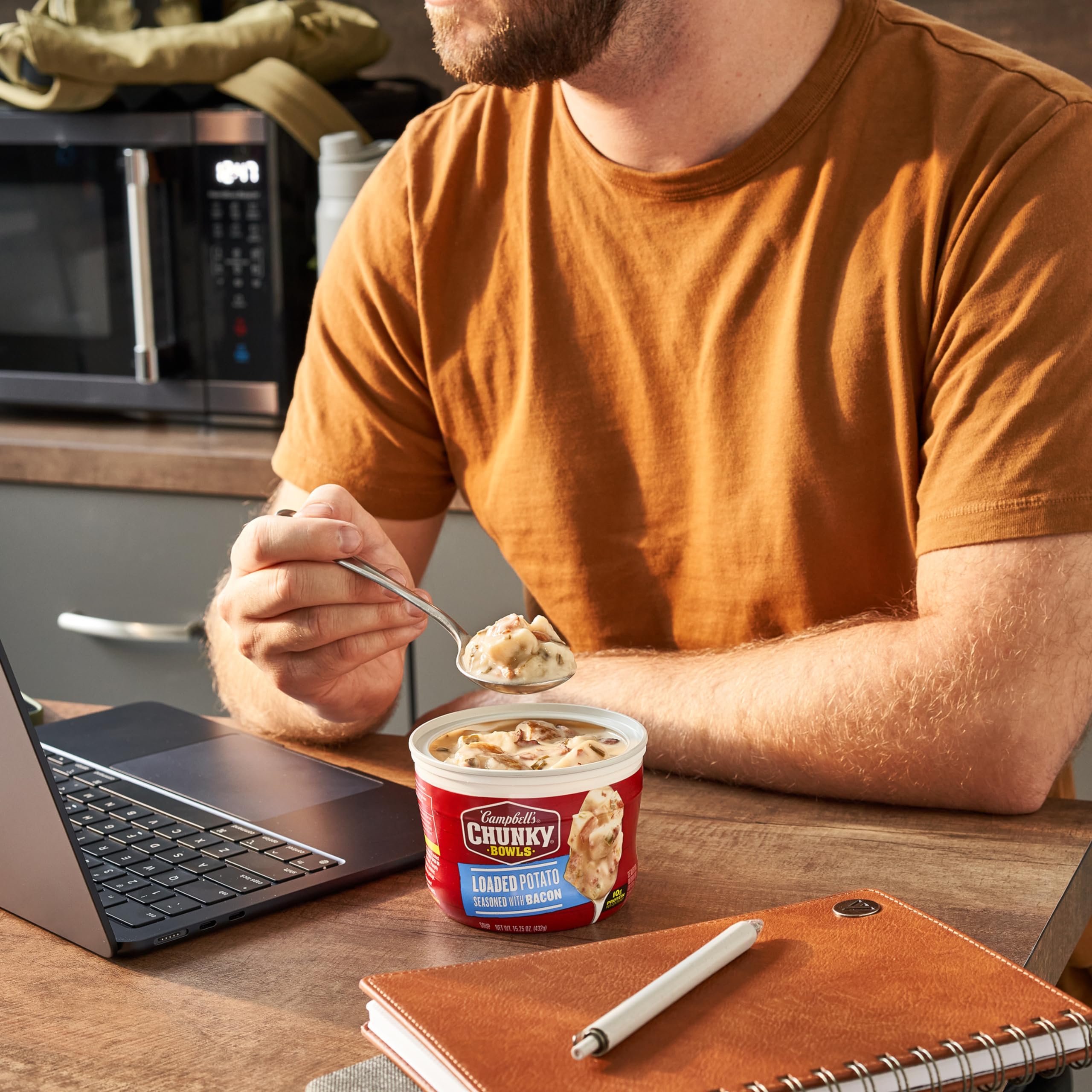Campbell’s Chunky Loaded Potato with Bacon microwave-ready bowl heat-and-serve convenience
