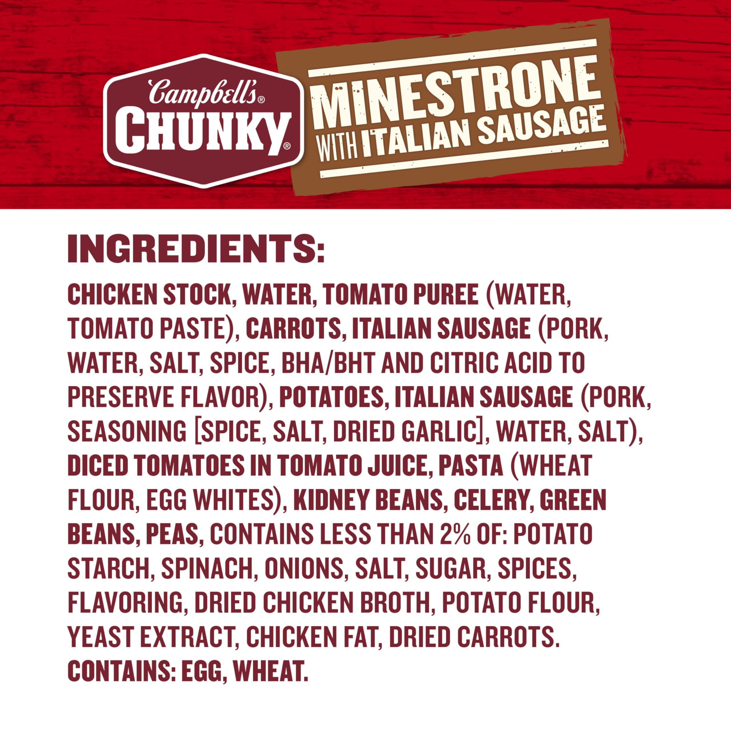 Campbell's Chunky Minestrone pasta and beans provide a hearty texture.