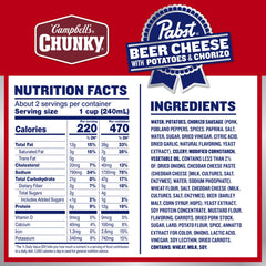 Can of Campbell’s Chunky Pabst Beer Cheese Soup warming in the microwave.