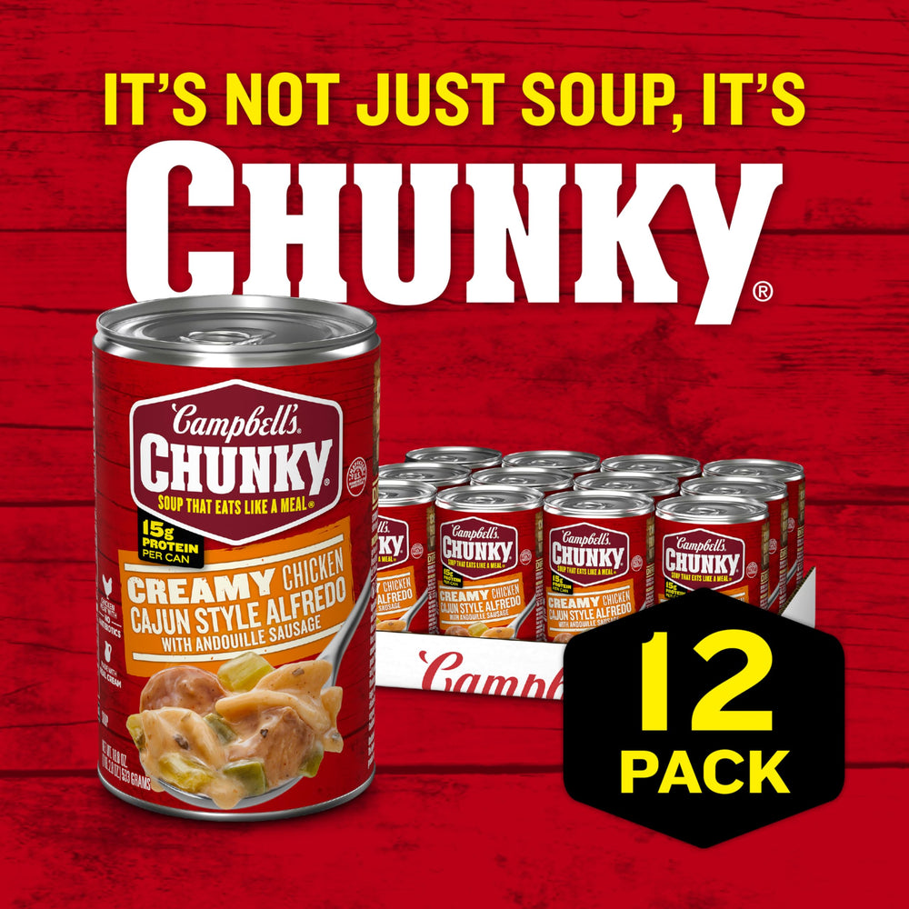 Rich, creamy sauce texture of Campbell's Chunky Creamy Chicken Cajun Alfredo.
