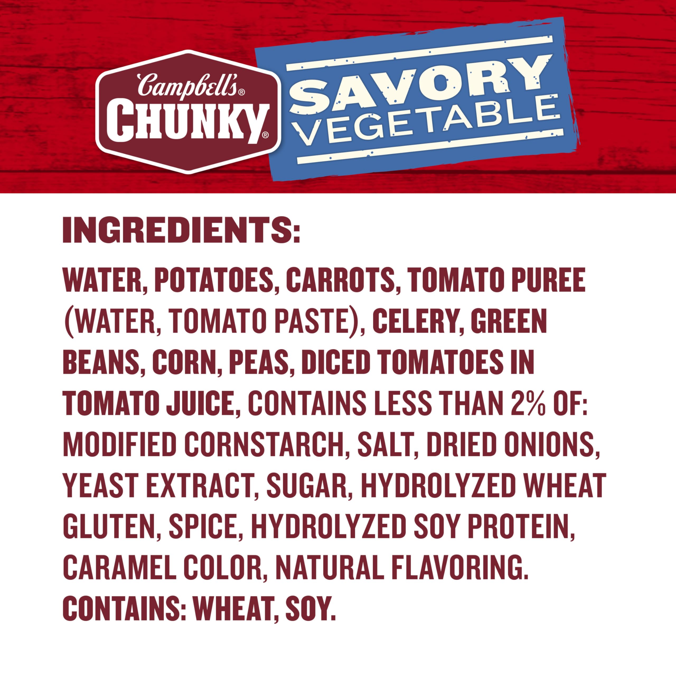 Campfire-ready Campbell's Chunky Savory Vegetable Soup for outdoor meals.