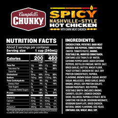 Close-up of Campbell’s Chunky ingredients including potatoes and red peppers in the soup.
