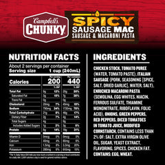 Serving bowl of Campbell’s Chunky Spicy Sausage Mac for a hearty dinner option