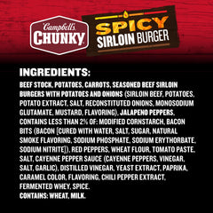 Campbell's Chunky Spicy Sirloin Burger Soup serving near a campfire for outdoor warmth.