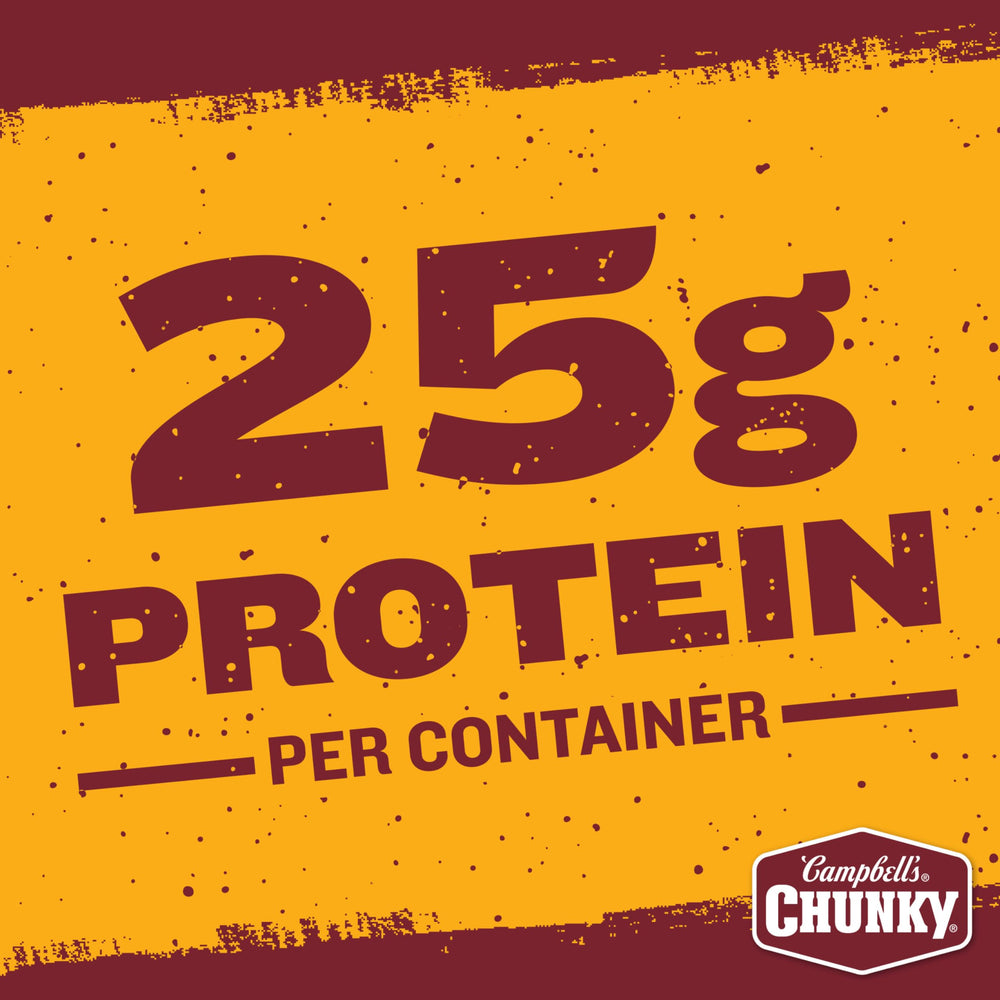 Ingredients include peas, green peppers, and corn in Campbell's Chunky White Bean Chicken Chili