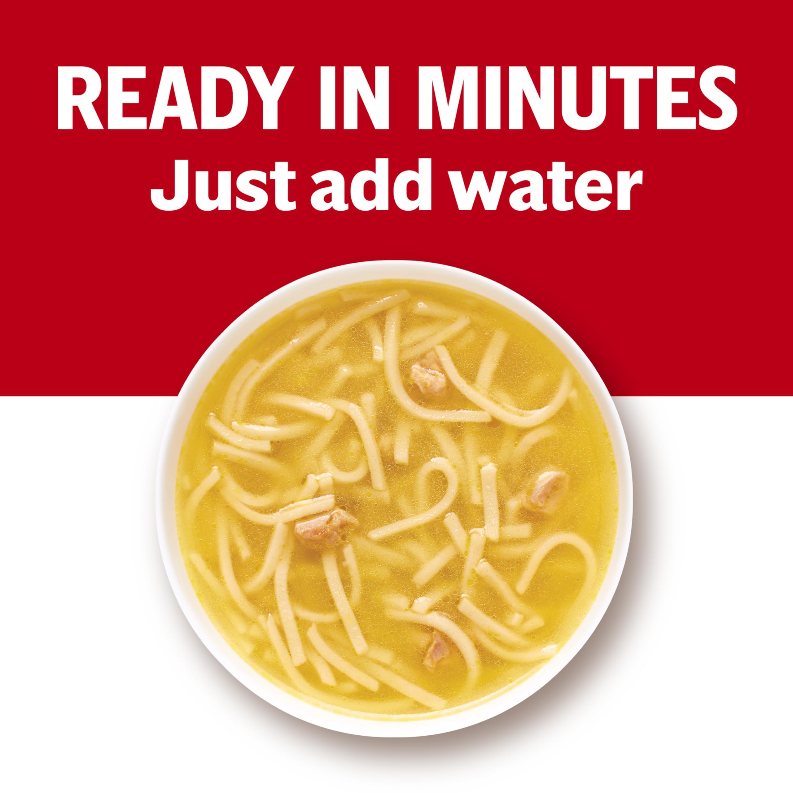Pour-ready Campbell's condensed soup with water for quick heating.