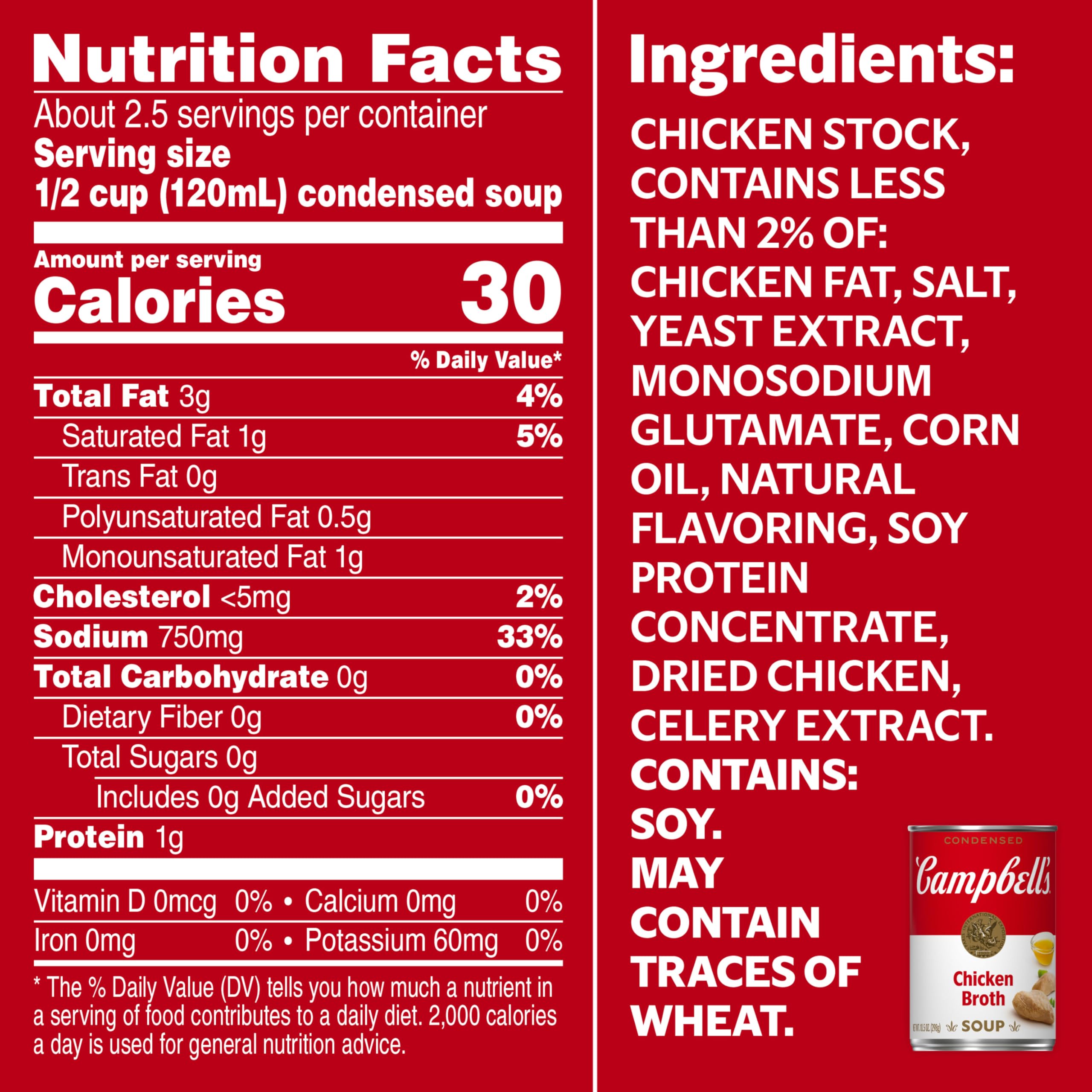 Pouring Campbell's Condensed Chicken Broth into a pot to start flavorful meals