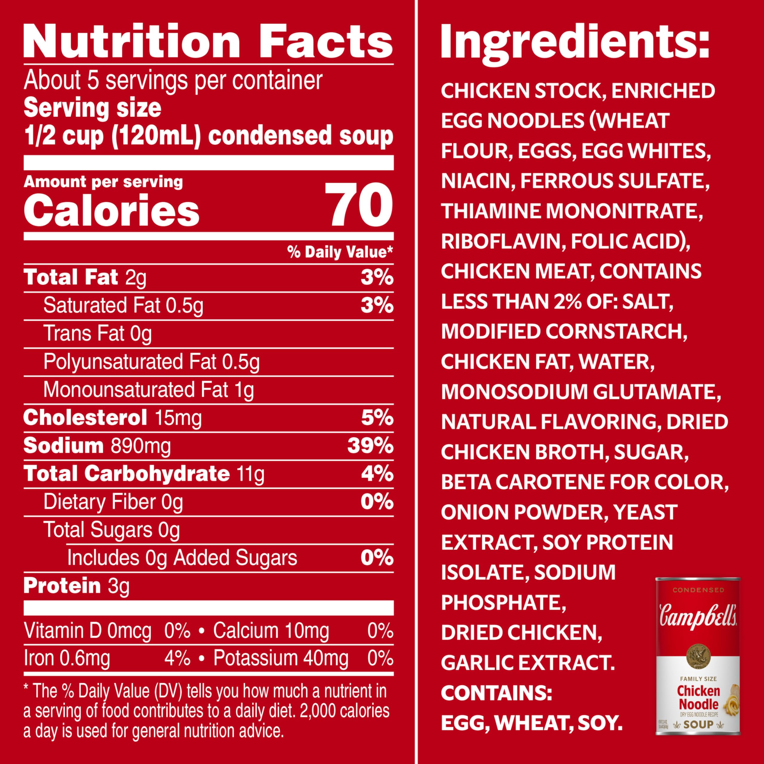Campbell's Chicken Noodle Soup broth with egg noodles close view, ideal for effortless weeknight dinners.