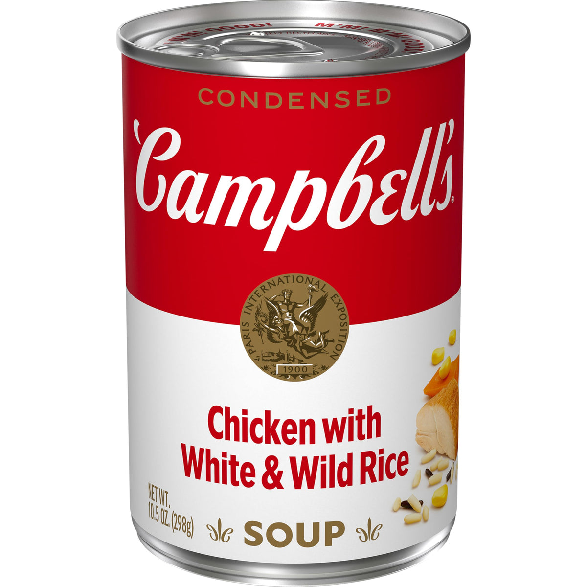 Campbell's Condensed Chicken with White & Wild Rice Soup can, quick comforting meal