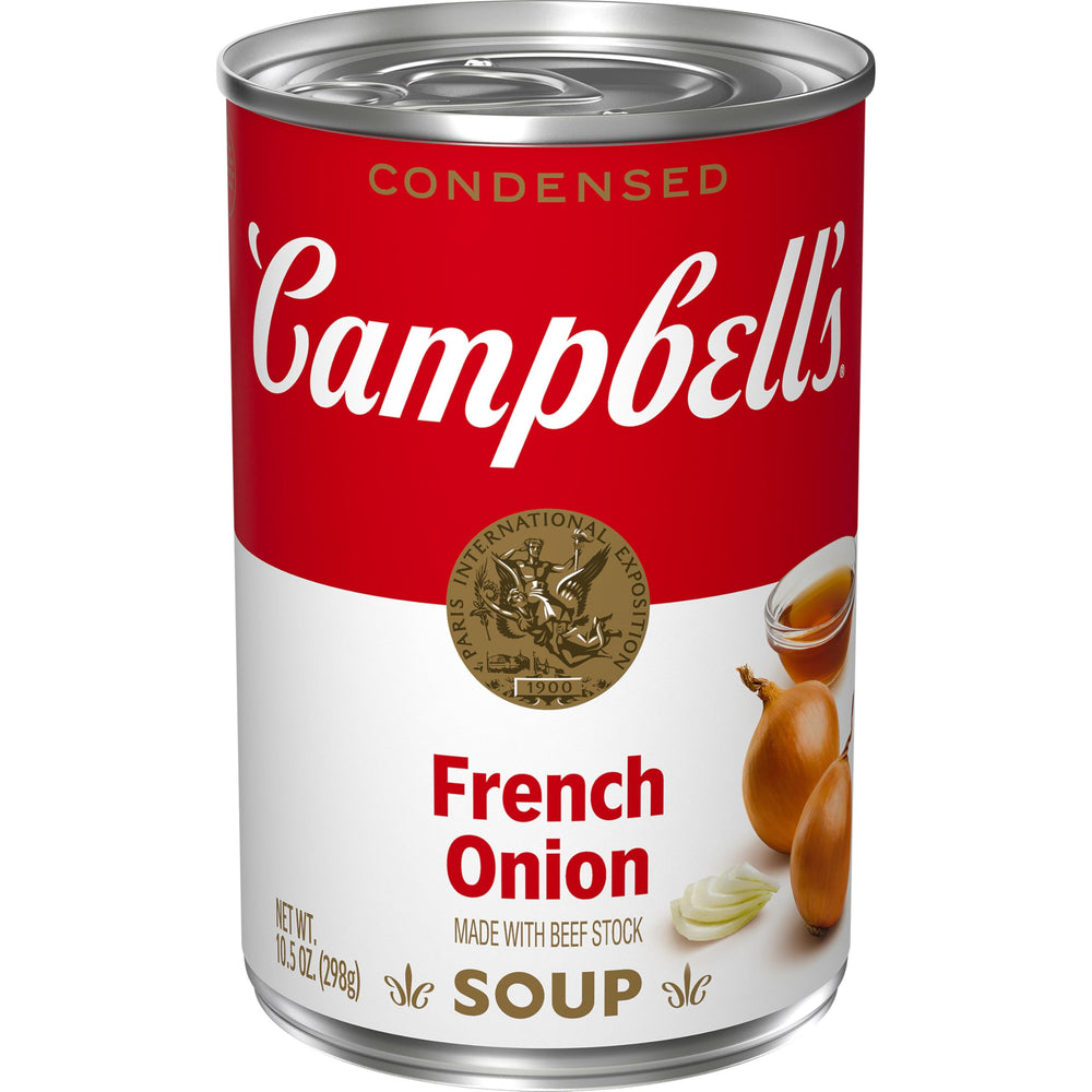 Campbell's Condensed French Onion Soup can—quick flavor base for meals.