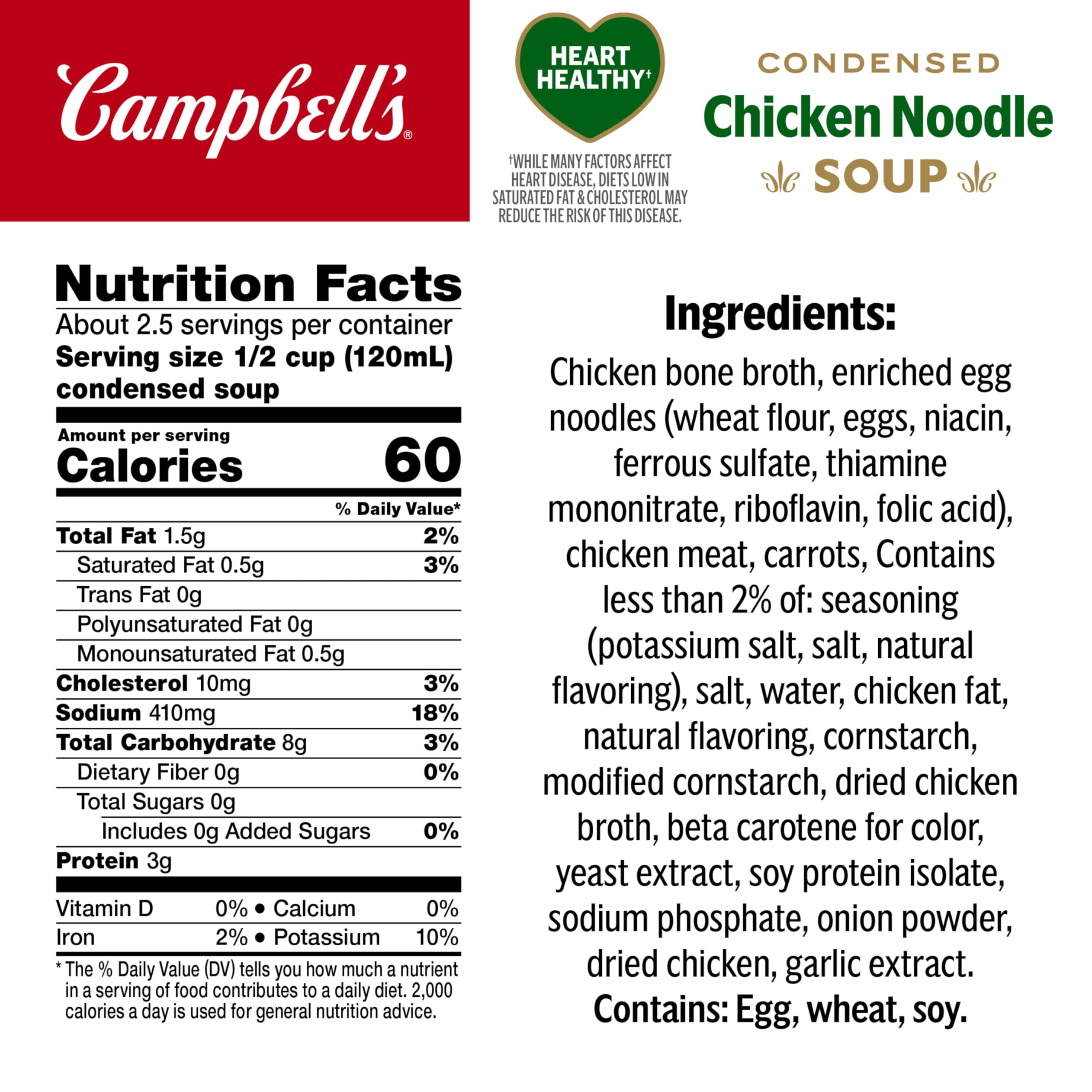 Campbell's Heart Healthy Chicken Noodle Soup steaming bowl ready to warm you.