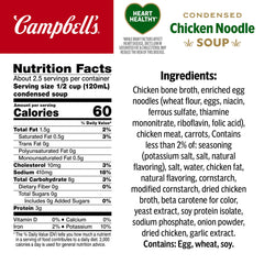 Campbell's Heart Healthy Chicken Noodle Soup steaming bowl ready to warm you.