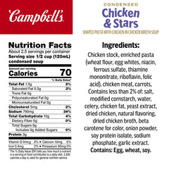 Campbell's condensed soup back view showing nutrition info and simplicity