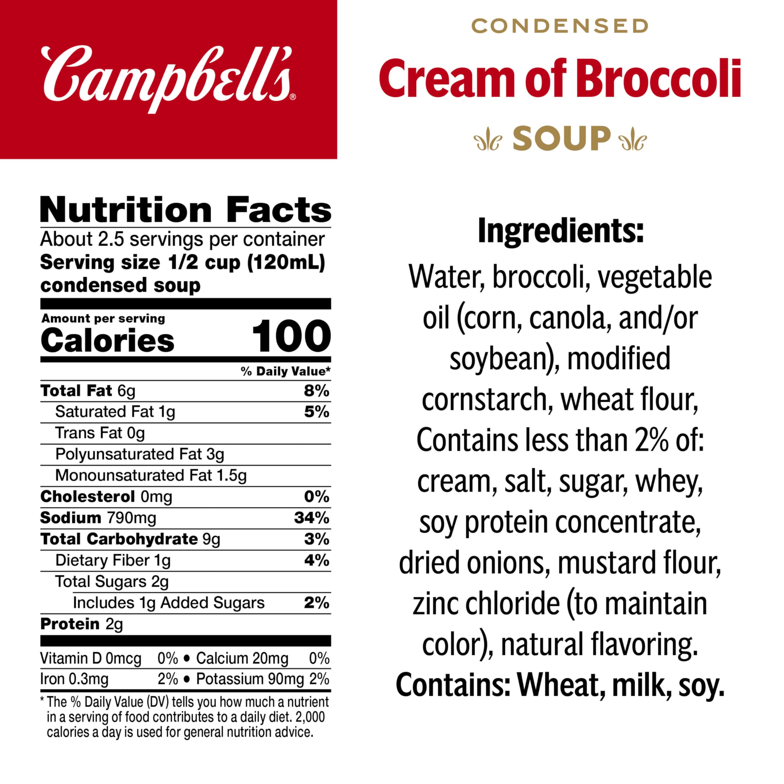 Campbell's Cream of Broccoli Soup being poured, ideal base for sauces