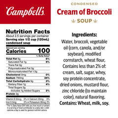 Campbell's Cream of Broccoli Soup being poured, ideal base for sauces