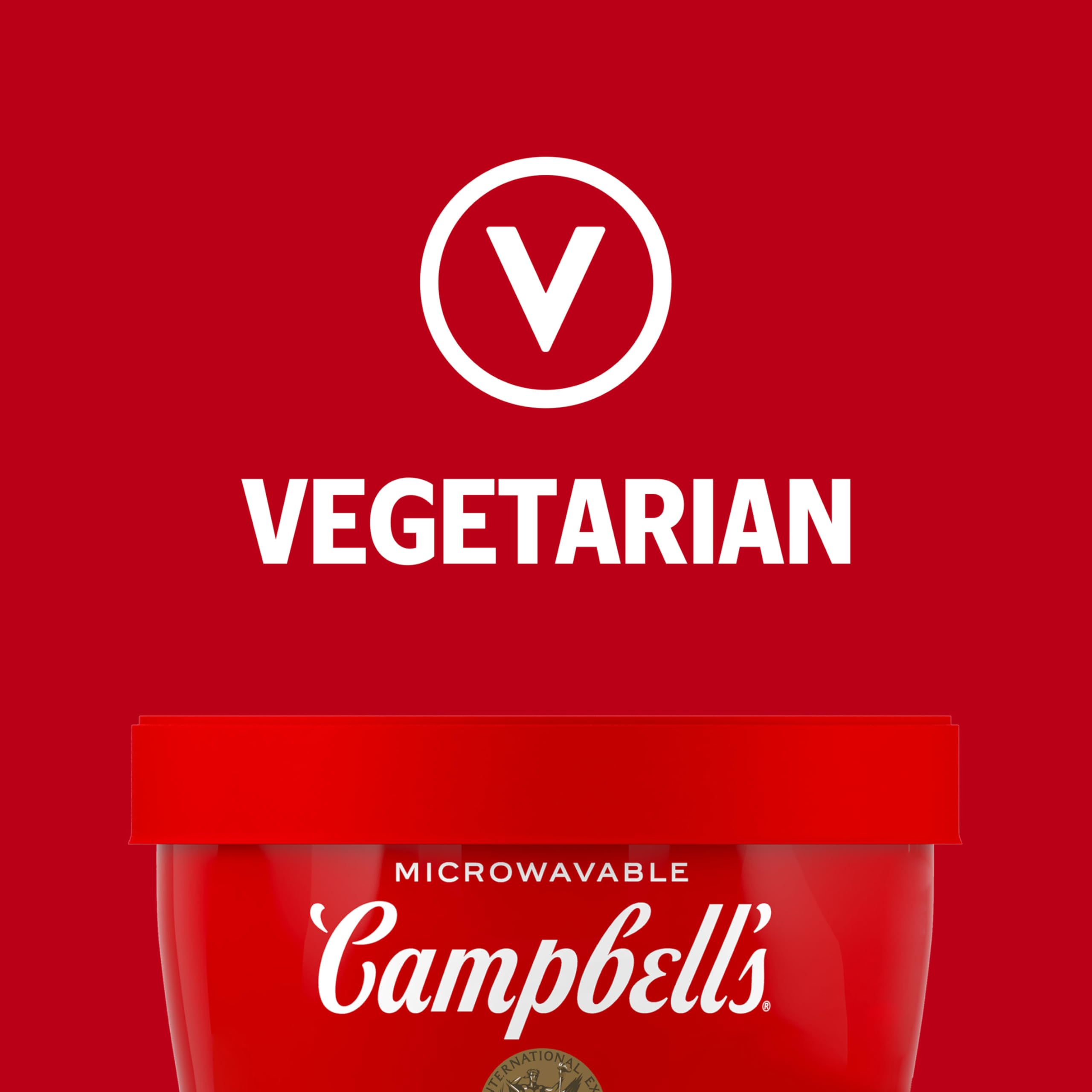 Campbell's Creamy Tomato Soup texture close-up, creamy tomato flavor ideal for a quick lunch