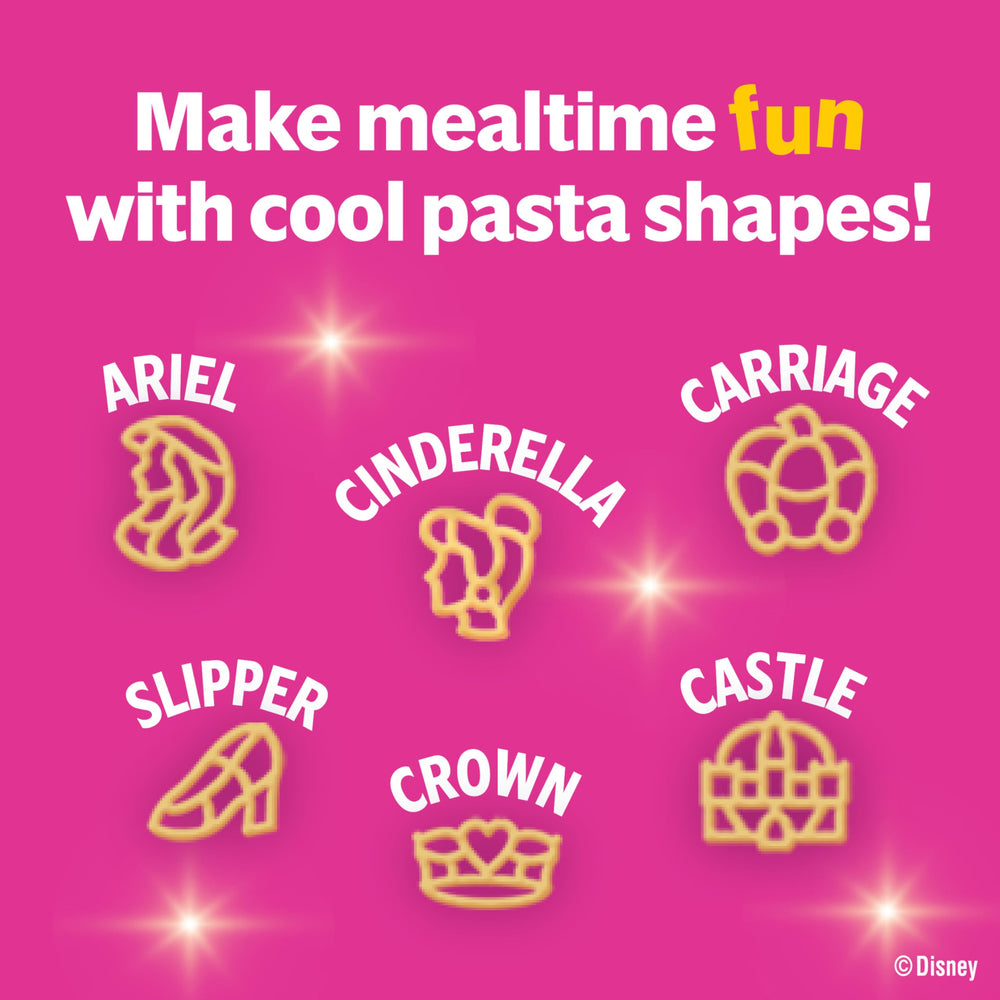 Campbell's Disney Princess soup pairs well with Goldfish crackers for a quick snack.