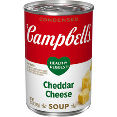 Campbell’s Healthy Request Cheddar Cheese Soup can front for creamy recipe starter