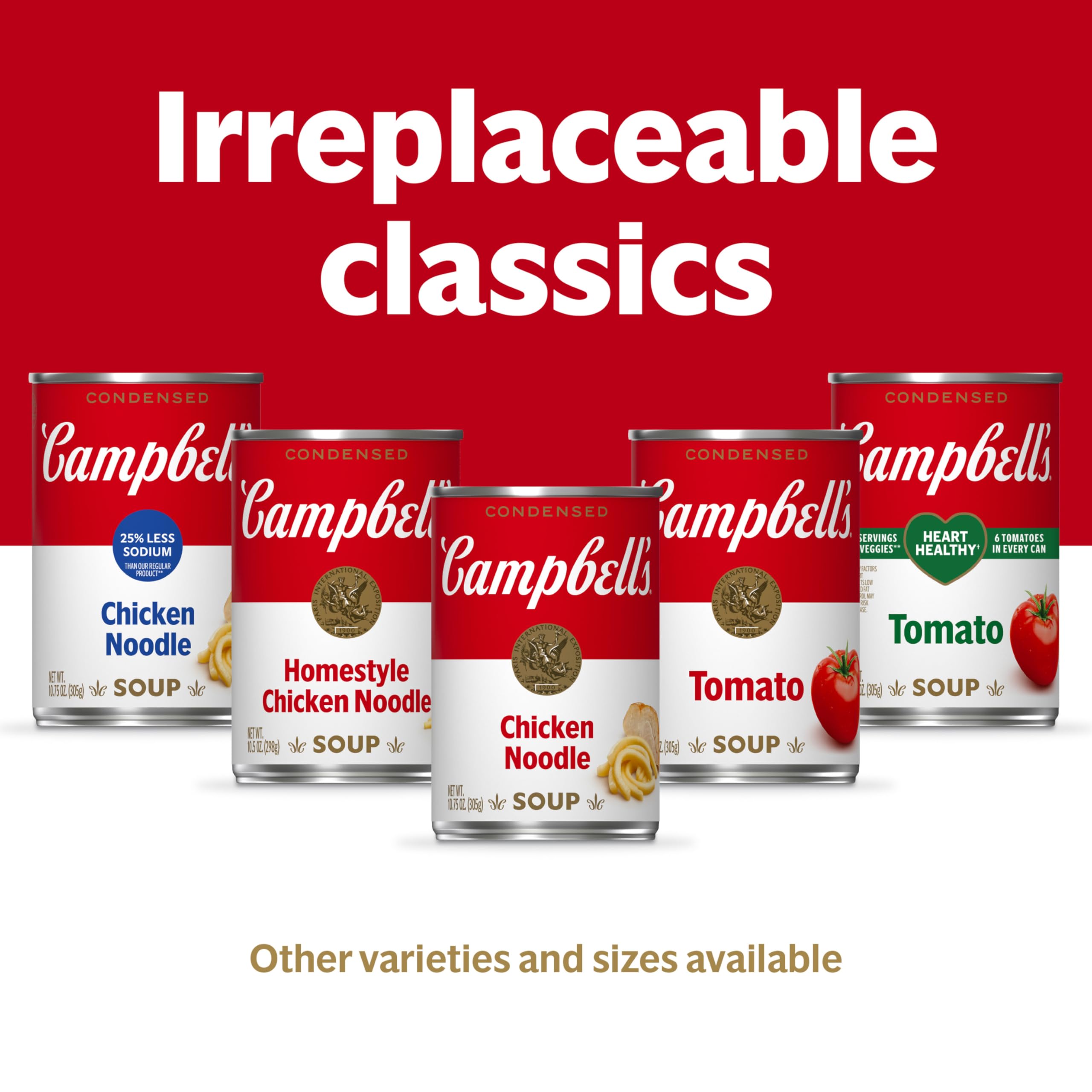 Campbell's Healthy Request tomato soup on pantry shelf ready for meals