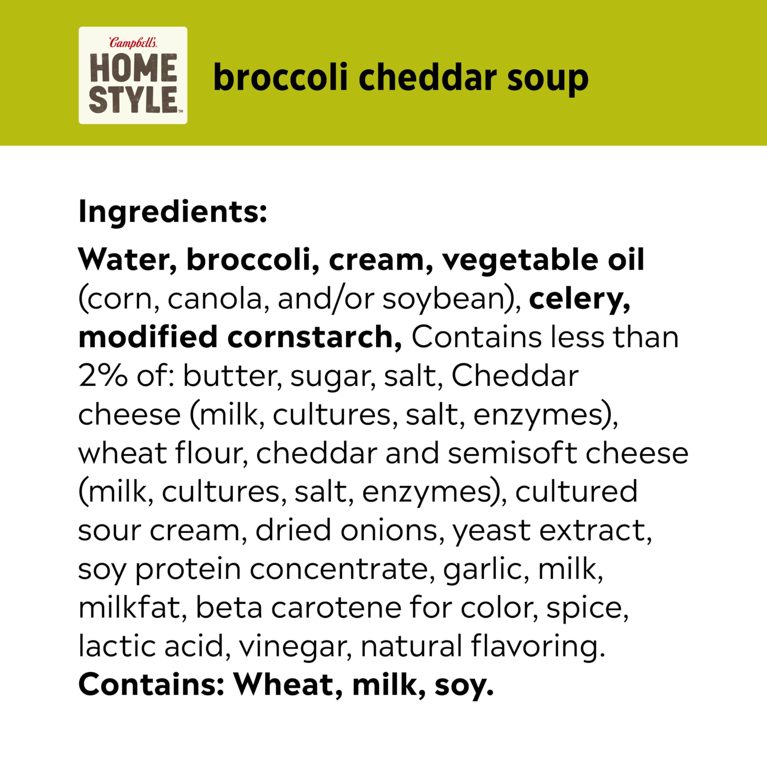 Serving bowl of Campbell's Homestyle Broccoli Cheddar, quick dinner or lunch